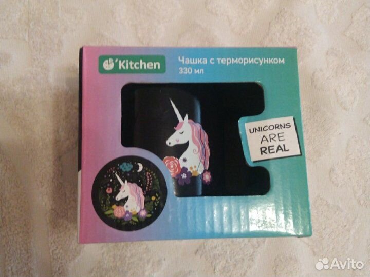 Кружка c терморисунком единорог новая, 330 мл