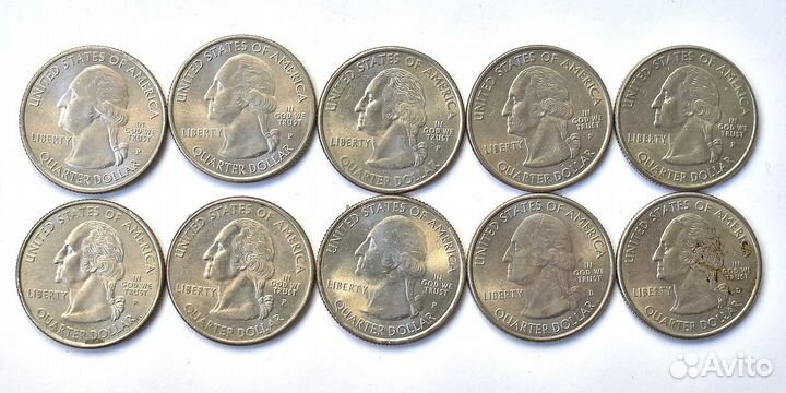 Монеты в коллекцию «quarter dollar» 17 шт