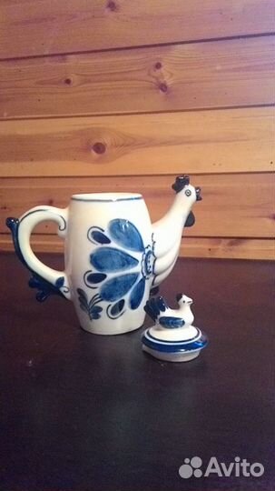 Чайник Петушок. Гжель