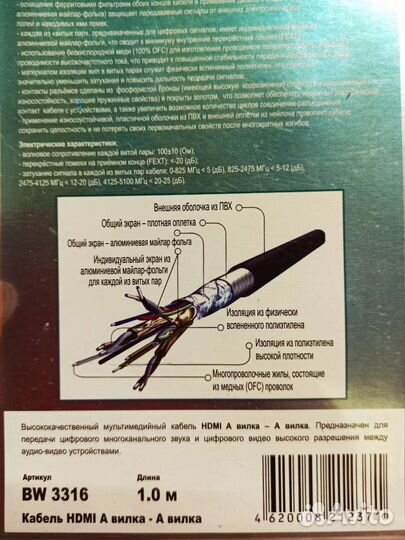 Кабель Belsis Hdmi 1 метр