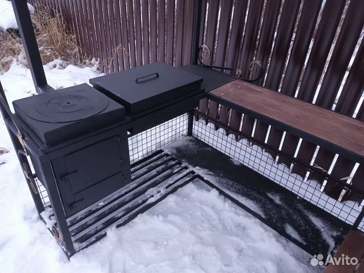 Мангальный комплекс / Мангал с крышей тандем