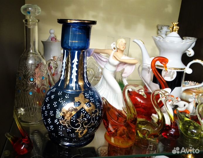 Ваза с синего стекла. СССР