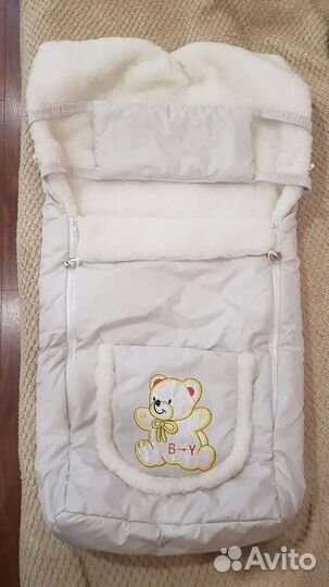 Конверт зимний на овчине новый