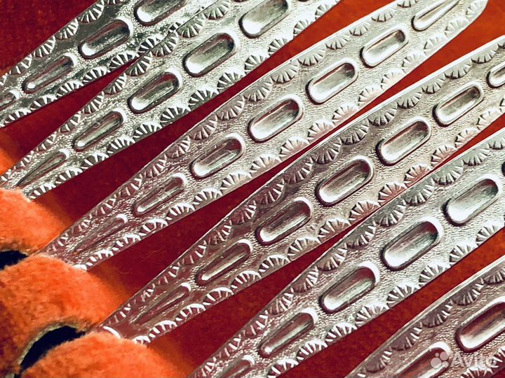 Чайные ложки СССР мельхиор позолота (1968)