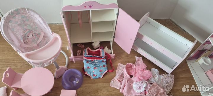Мебель для куклы+одежда для baby born