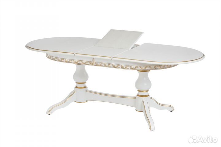 Стол овальный лира/180 160+40*90 т.1 пат.золото