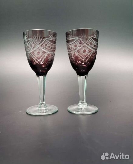 Рюмки марганцевое стекло СССР