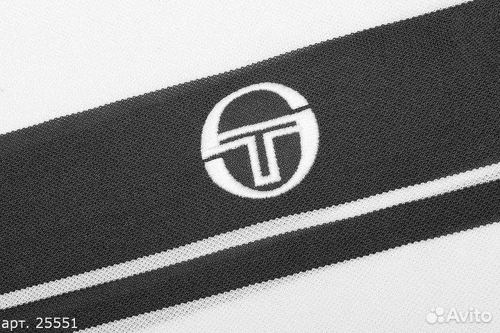 Ориг футболка Sergio Tacchini black line Белая