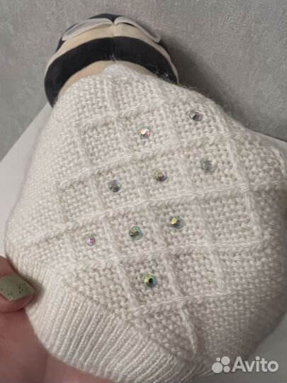 Шапка шлем на осень для девочки демисезон 44-46