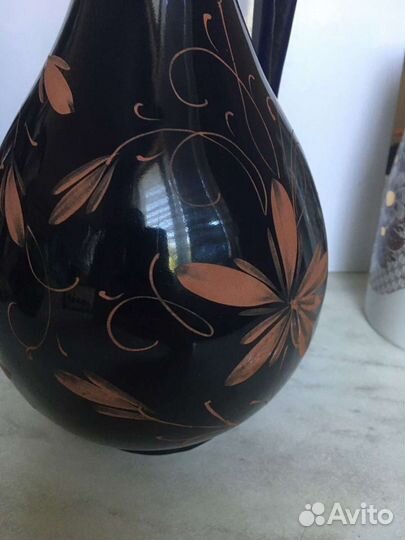 Ваза кувшин керамический СССР цвет кобальт