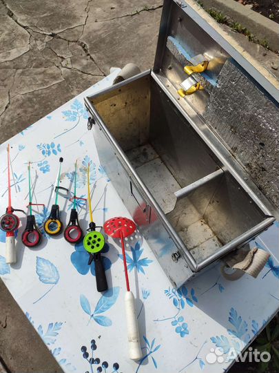 Зимний ящик и удочки, ледобур nero 130