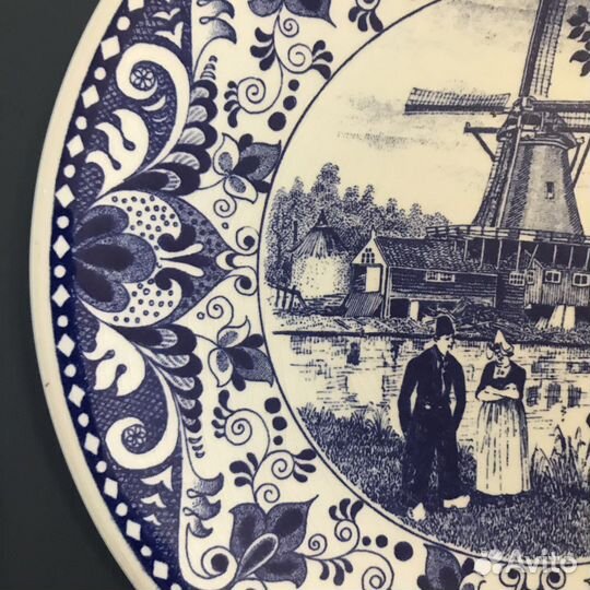 Фарфоровая настенная тарелка Delfts Blauw