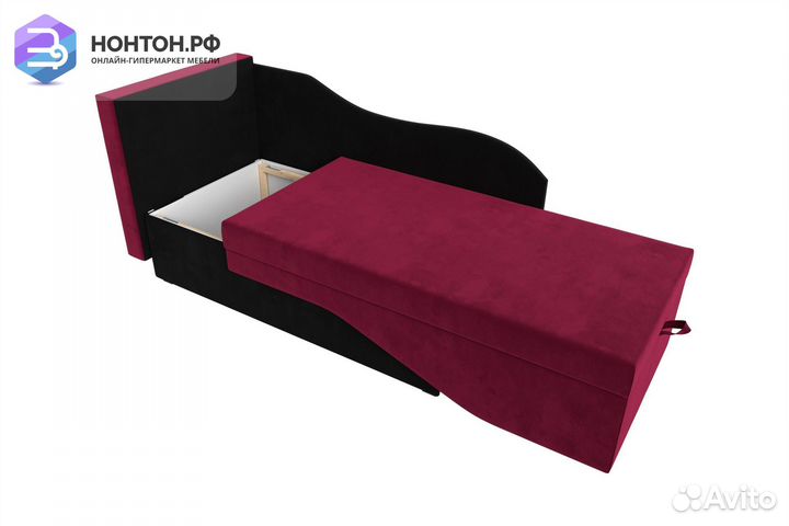 Кушетка выкатная Гармония красная / черная