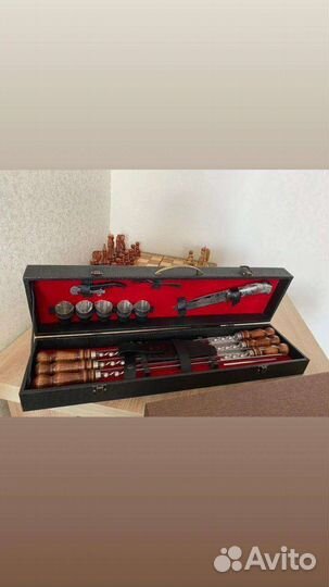 Подарочный набор шампура нож кизляр