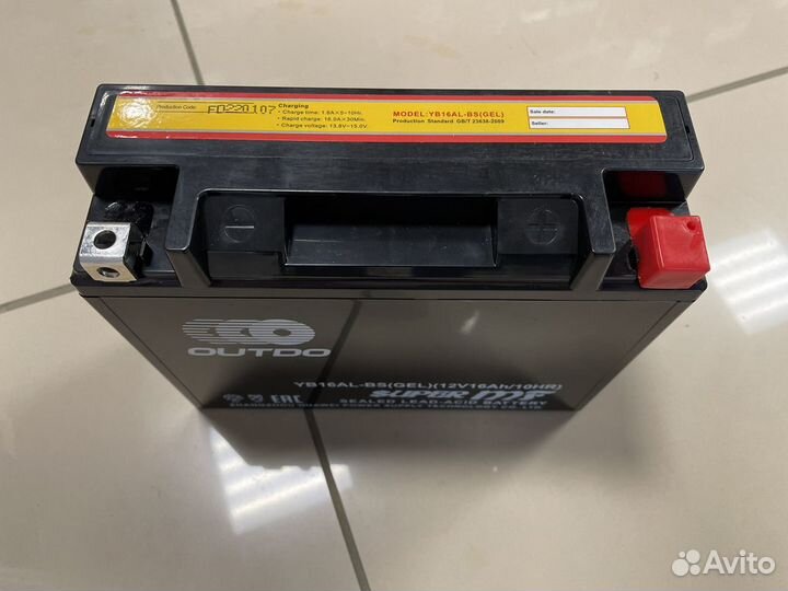 Мото Аккумулятор outdo 16Ач YB16AL-BS