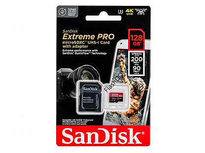 Карты памяти Sandisk Extreme Pro microsdxc 128Gb