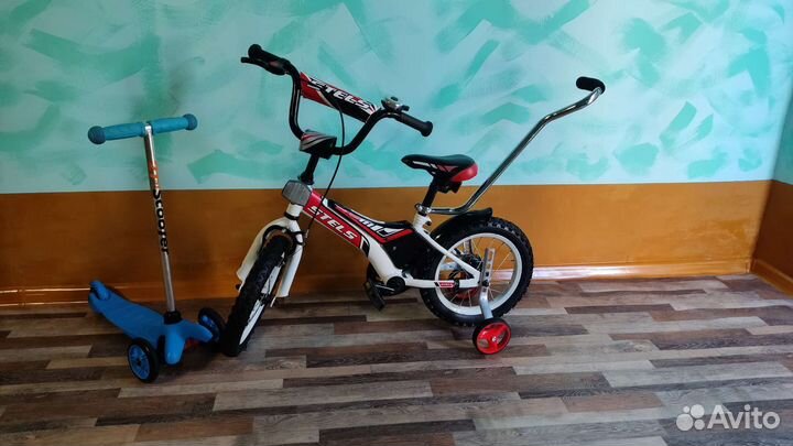Детский велосипед Stels и самокат
