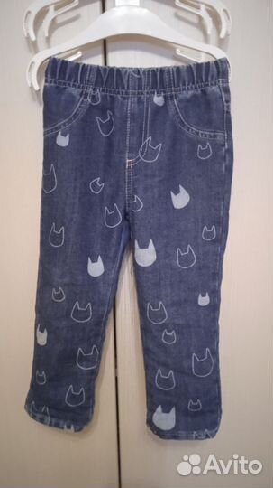 Утеплённые джинсы для девочки 92