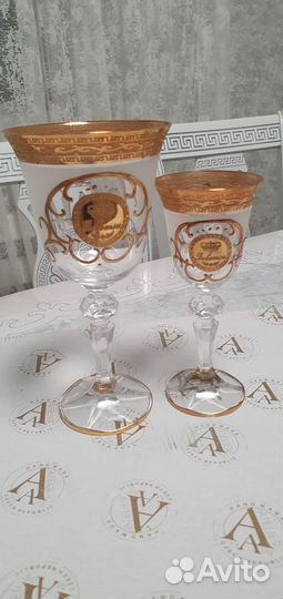 Фужеры богемия для вина 6шт и рюмки 6шт