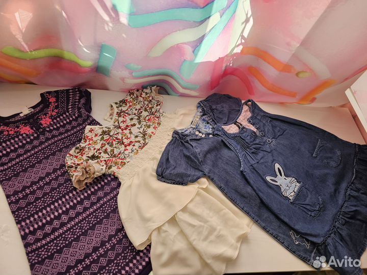 Большой пакет вещей на девочку от 110 размера