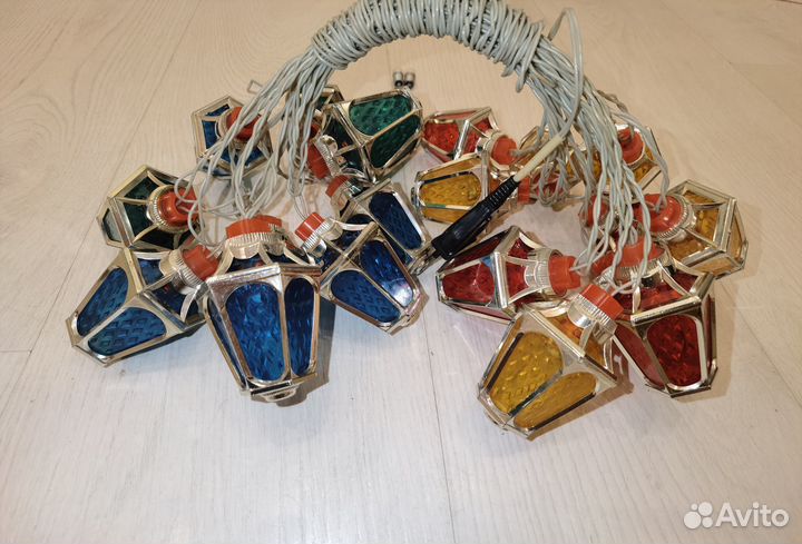 Елочная гирлянда Фонарики Радуга 1 СССР