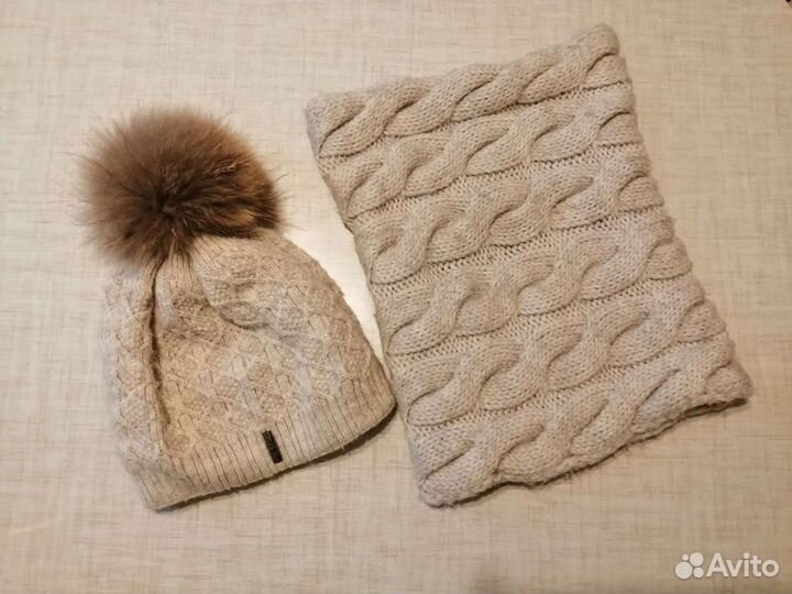 Шапка и снуд зимние подростковые