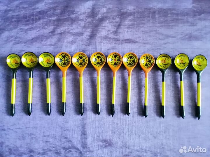 Набор деревянных ложек хохлома