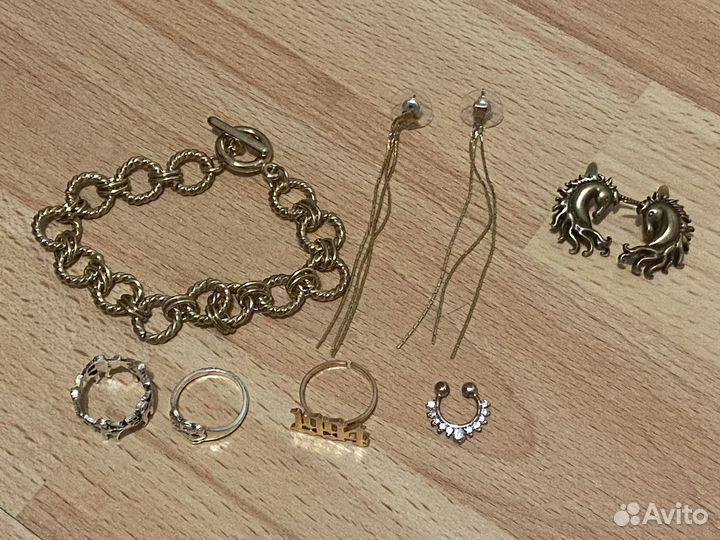 Украшения браслет, сережки, кольца