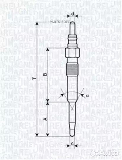 Magneti marelli 062900038304 Свеча накаливания