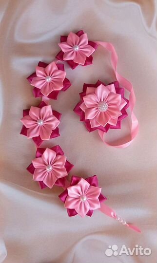 Лента в косу, бантики для косы, школа