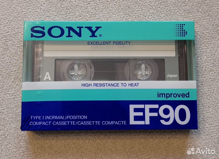 Аудиокассета sony EF 90 Improved (1986) sealed