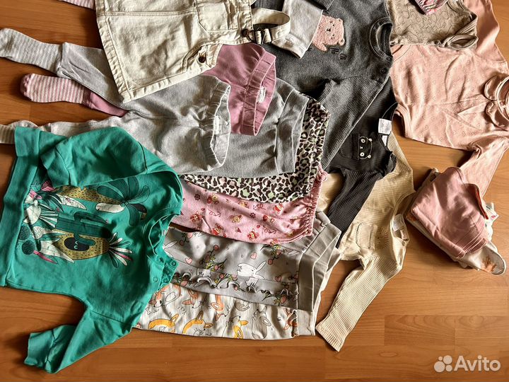 Большой пакет вещей на девочку до года