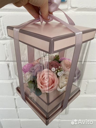 Мыльные розы в коробке