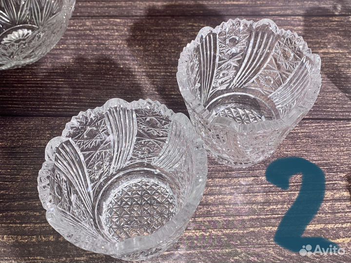 Хрусталь СССР винтаж вазы салатники конфетницы