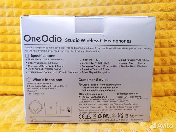 Беспроводные Bluetooth наушники OneOdio Pro C