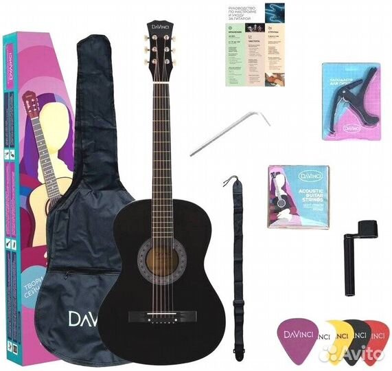 Гитара с набором davinci DF-50A BK pack
