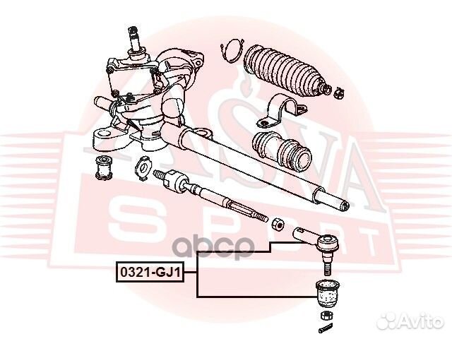 Наконечник рулевой 0321-GJ1 asva