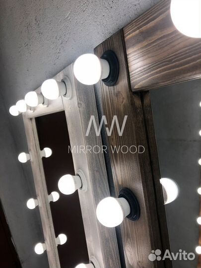 Гримерное зеркало с лампочками