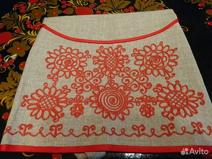 Заонежская вышивка. Фартук. Лен