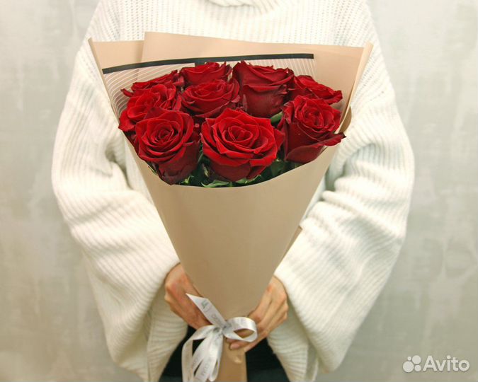 Букет из 9 красных роз premium 40-50 см (Эквадор)