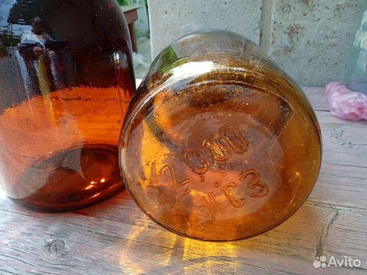 Банка аптечная тёмного стекла 2 л с крышкой