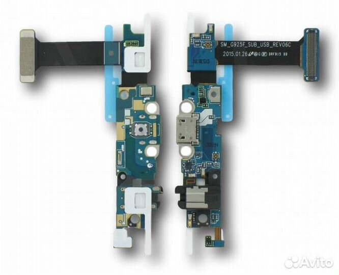 Шлейф Samsung G925F S6 Edge (плата) + разъем заряд