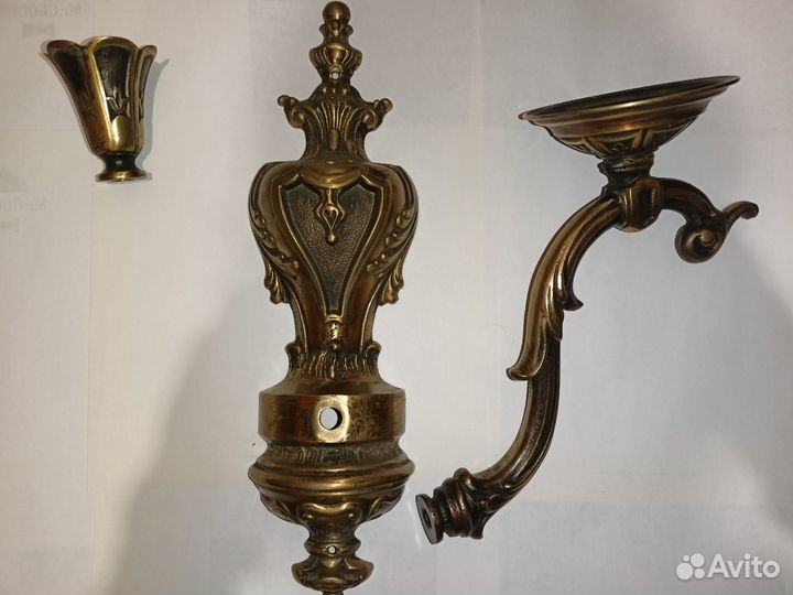 Большой настенный светильник бра Италия латунь
