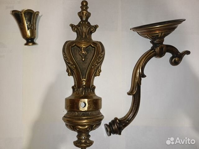 Большой настенный светильник бра Италия латунь