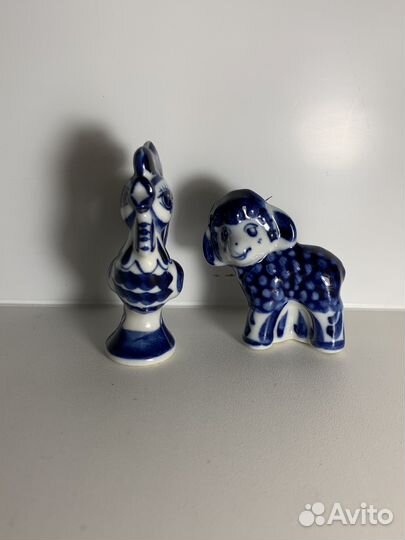 Керамические фигурки. Петушок и барашек