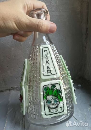 Бутылка стеклянная Карты