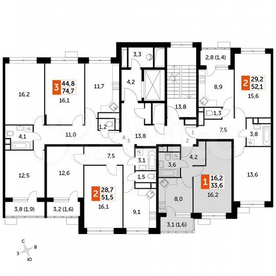 1-к. квартира, 33,6 м², 4/9 эт.