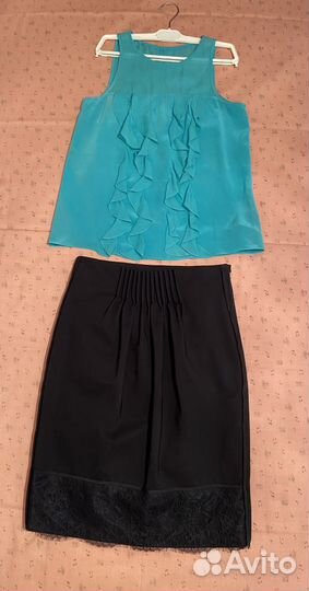 Италия 3 блузки женские шелк + юбка