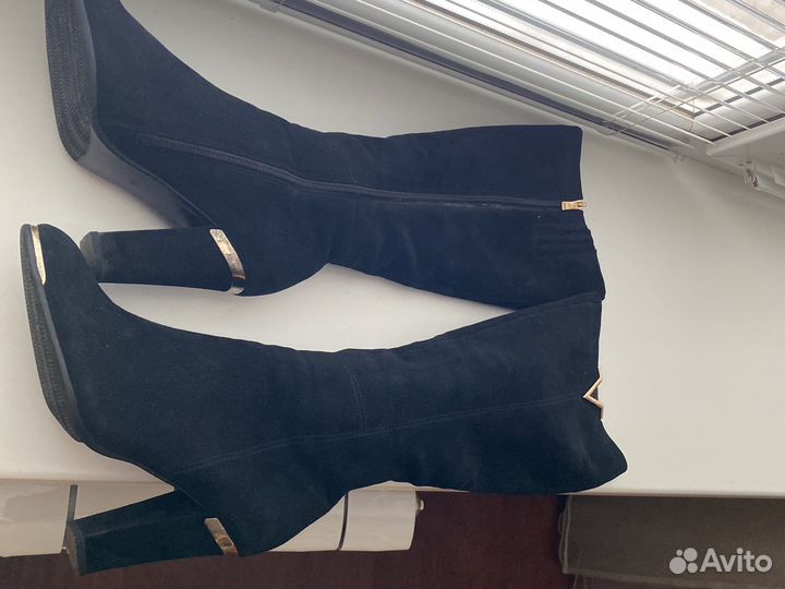 Зимние сапоги из замши 40 размер на узкую ногу