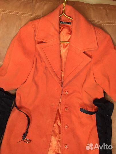 Пальто весна-осень с перчатками